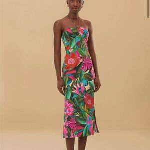 FARM Rio | Dresses | Farm Rio Multicolor Jardin De Reve Organic Cotton Midi  Dress Size S | Poshmark